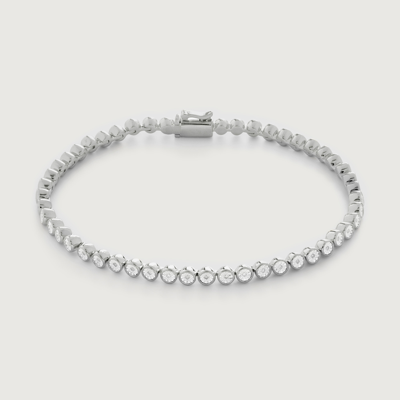 Monica Vinader Diamond Essential Tennis Bracelet In Sterling Silver