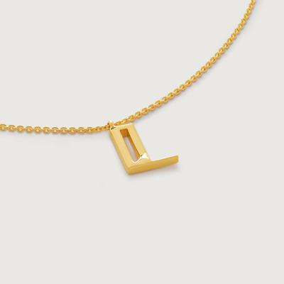 Monica Vinader Gold Initial L Necklace Adjustable 41-46cm/16-18'