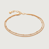 MONICA VINADER GOLD BEADED DOUBLE CHAIN ANKLET