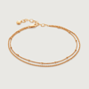 Monica Vinader Gold Plated Vermeil Silver Beaded Double Chain Anklet