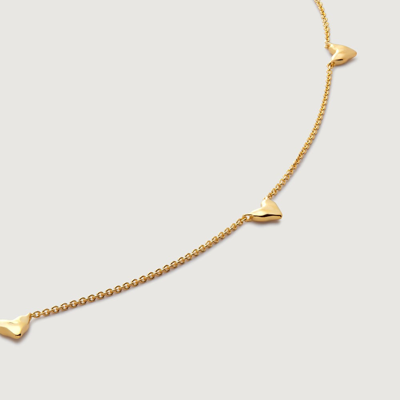 Monica Vinader Gold Heart Station Chain Necklace Adjustable 41-46cm/16-18'