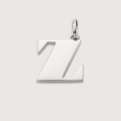 Monica Vinader Alphabet Pendant Z, Sterling Silver In Metallic