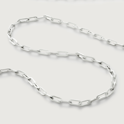 Monica Vinader Sterling Silver Mini Paperclip Choker Necklace Adjustable 41cm/16' In Metallic