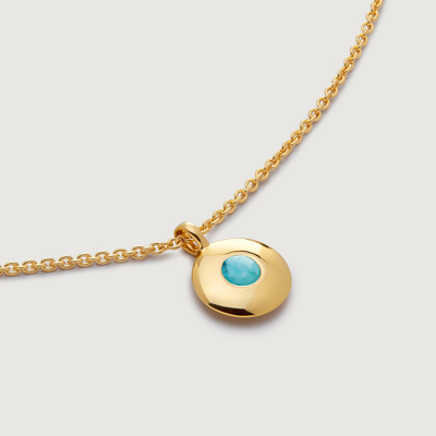 Monica Vinader Gold December Birthstone Necklace Adjustable 41-46cm/16-18' Turquoise