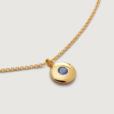 Monica Vinader Gold September Birthstone Necklace Adjustable 41-46cm/16-18' Blue Sapphire