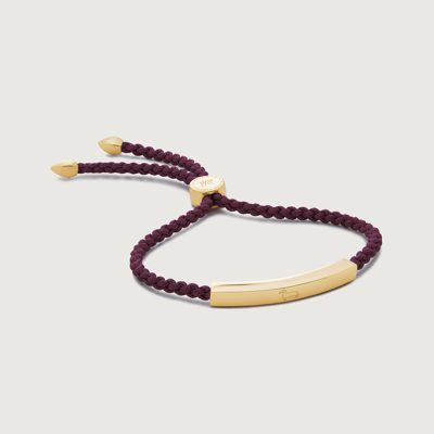 Monica Vinader Gold Linear Friendship Bracelet In Burgundy