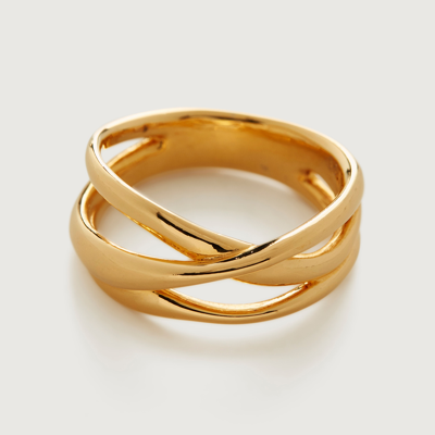 Monica Vinader Gold Nura Cross Over Ring