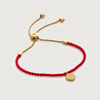 MONICA VINADER GOLD LINEAR DISC FRIENDSHIP BRACELET