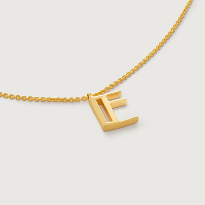 Monica Vinader Gold Initial E Necklace Adjustable 41-46cm/16-18'