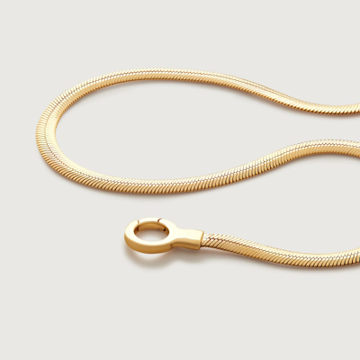 Monica Vinader Gold Snake Wide Chain Necklace 48cm/19'