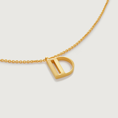 Monica Vinader Gold Initial D Necklace Adjustable 41-46cm/16-18'