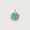 MONICA VINADER GOLD ST CHRISTOPHER PENDANT CHARM TURQUOISE