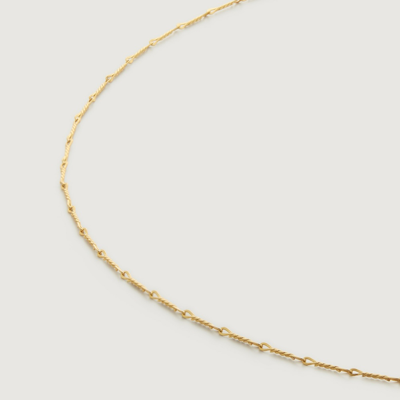 Monica Vinader Gold Fine Twist Choker Necklace Adjustable 38-43cm/15-17' In Neutral