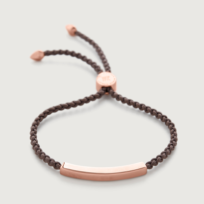 Monica Vinader Linear Friendship Bracelet, Rose Gold Vermeil On Silver In Brown