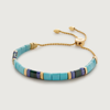 Monica Vinader Gold Delphi Multi Gemstone Friendship Bracelet Turquoise