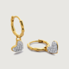 Monica Vinader Gold Heart Diamond Huggie Earrings Lab Grown Diamond