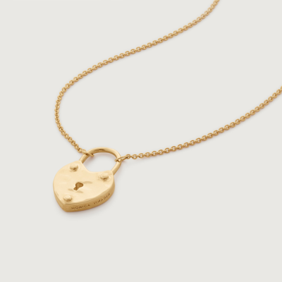 Monica Vinader Gold Heart Padlock Fine Chain Necklace 41-46cm/16-18'