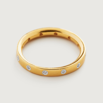 Monica Vinader Skinny Diamond Crown Ring, Gold Vermeil On Silver