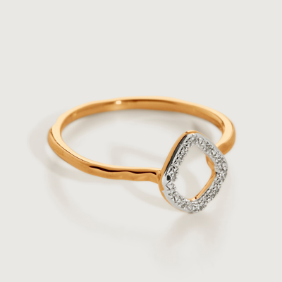 Monica Vinader Gold Riva Mini Kite Stacking Ring Diamond