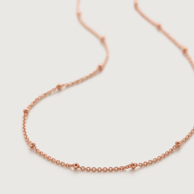 Monica Vinader Rose Gold Beaded Chain Necklace 21-24' In Animal Print