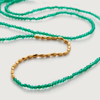 MONICA VINADER GOLD MINI NUGGET LONG GEMSTONE BEADED NECKLACE 92CM/36' GREEN ONYX