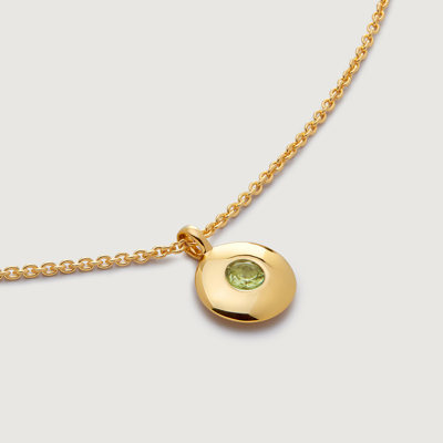 Monica Vinader Gold August Birthstone Necklace Adjustable 41-46cm/16-18' Peridot