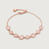 Monica Vinader Rose Gold Plated Vermeil Silver Siren Rose Quartz Mini Nugget Bracelet