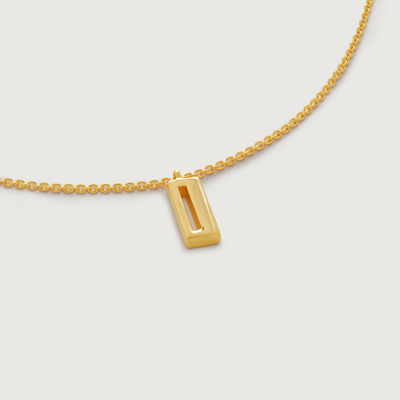 Monica Vinader Gold Initial I Necklace Adjustable 41-46cm/16-18'