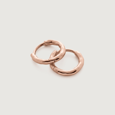 Monica Vinader Rose Gold Siren Muse Mini Huggie Earrings