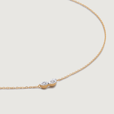 Monica Vinader Gold Diamond Duo Necklace Adjustable 41-46cm/ 16-18' Diamond