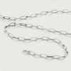 MONICA VINADER STERLING SILVER MINI PAPERCLIP CHAIN NECKLACE ADJUSTABLE 46CM/18'