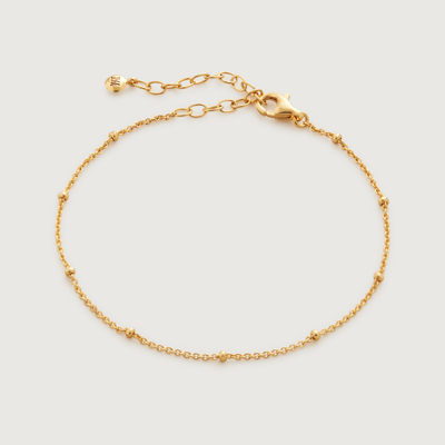Monica Vinader Gold Fine Beaded Chain Bracelet In Black