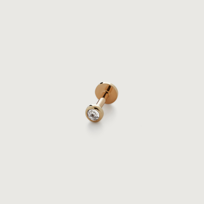 Monica Vinader Gold Mini Gem Single Labret Piercing Earring Rock Crystal In Animal Print