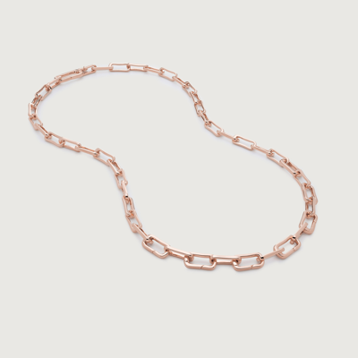 Monica Vinader Rose Gold Alta Capture Charm Necklace Adjustable 56cm/22' In 18k Rose Gold Vermeil
