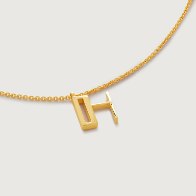 Monica Vinader Gold Initial H Necklace Adjustable 41-46cm/16-18'