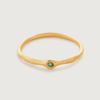 MONICA VINADER GOLD SIREN MINI GEM STACKING RING GREEN ONYX