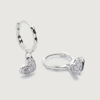 Monica Vinader Sterling Silver Heart Diamond Huggie Earrings Lab Grown Diamond