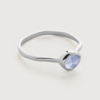MONICA VINADER STERLING SILVER SIREN SMALL STACKING RING BLUE LACE AGATE