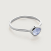 Monica Vinader Silver Siren Blue Lace Agate Small Stacking Ring