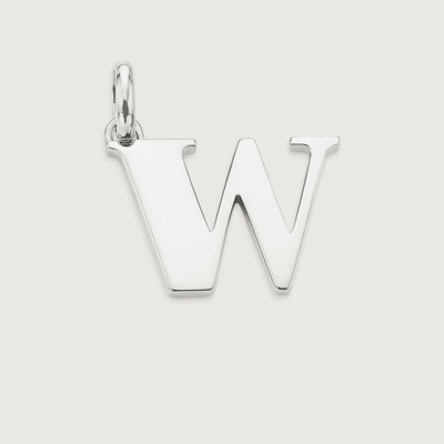 Monica Vinader Alphabet Pendant W, Sterling Silver In White