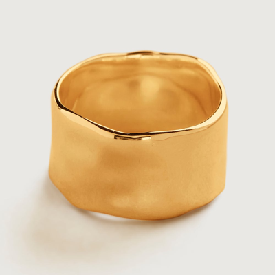 Monica Vinader Gold Siren Muse Wide Ring In Animal Print