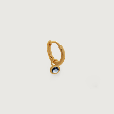Monica Vinader Gold Mini Gem Single Huggie Earring Iolite
