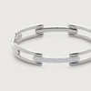 MONICA VINADER STERLING SILVER LAB GROWN DIAMOND PAVE SIGNATURE LINK BANGLE LAB GROWN DIAMOND