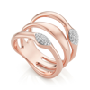 Monica Vinader Rose Gold Nura Teardrop Multi Band Diamond Ring Diamond