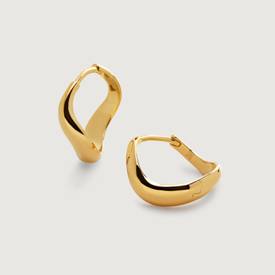 Monica Vinader Gold Swirl Small Hoop Earrings