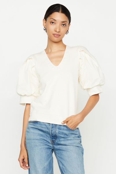 Marie Oliver Viva Puff-sleeve T-shirt In White