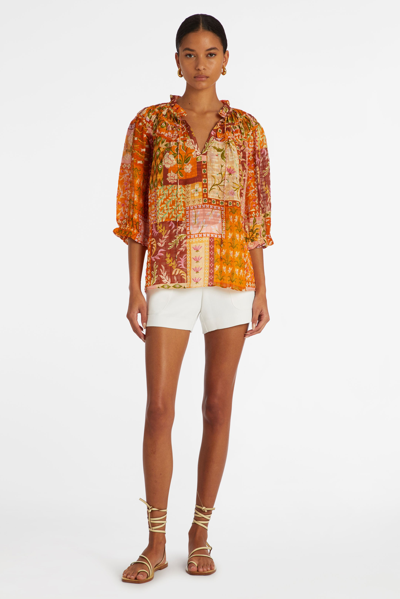Marie Oliver Finley Top In Poppy Patchwork