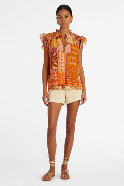 Marie Oliver Tate Top In Poppy Patchwork