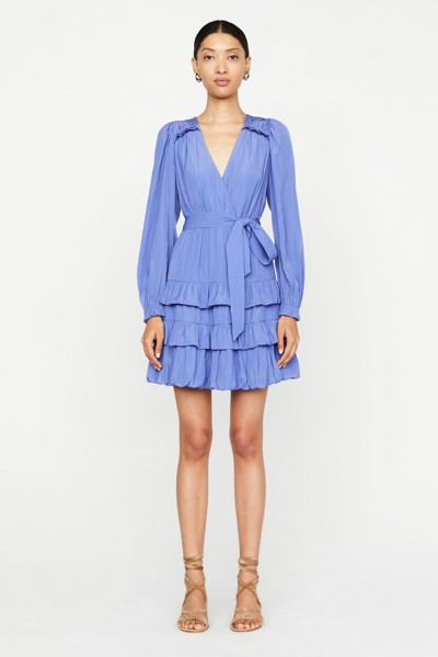 Marie Oliver Wynona Tiered A-line Ruffle Mini Dress In Lapis