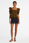 Marie Oliver Lala Top In Juniper Green